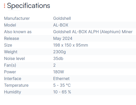 goldshell al box specification