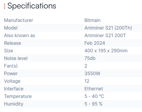 s21 specification