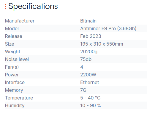 e9 pro specification