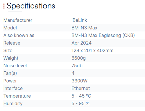 iBeLink BM-N3 Max specification