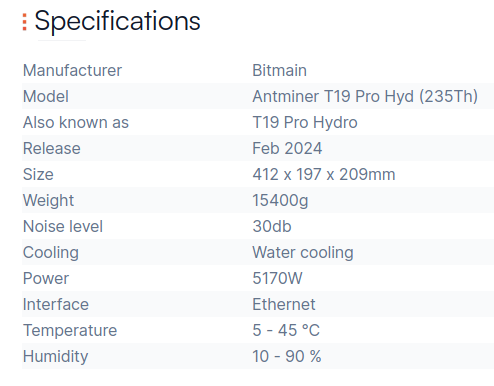 antminer t19 pro hyd specification